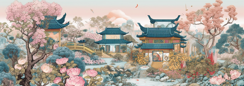 中国风苏州建筑园林插画背景,插画/手绘图,插画/手绘图库,插画/手绘图下载,插画/手绘